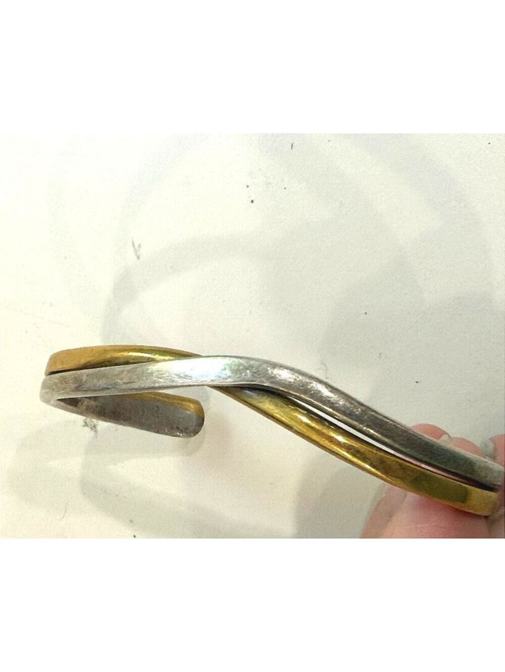 Vintage Sausalito Craftworks Signed Copper Brass Cuff Bracelet